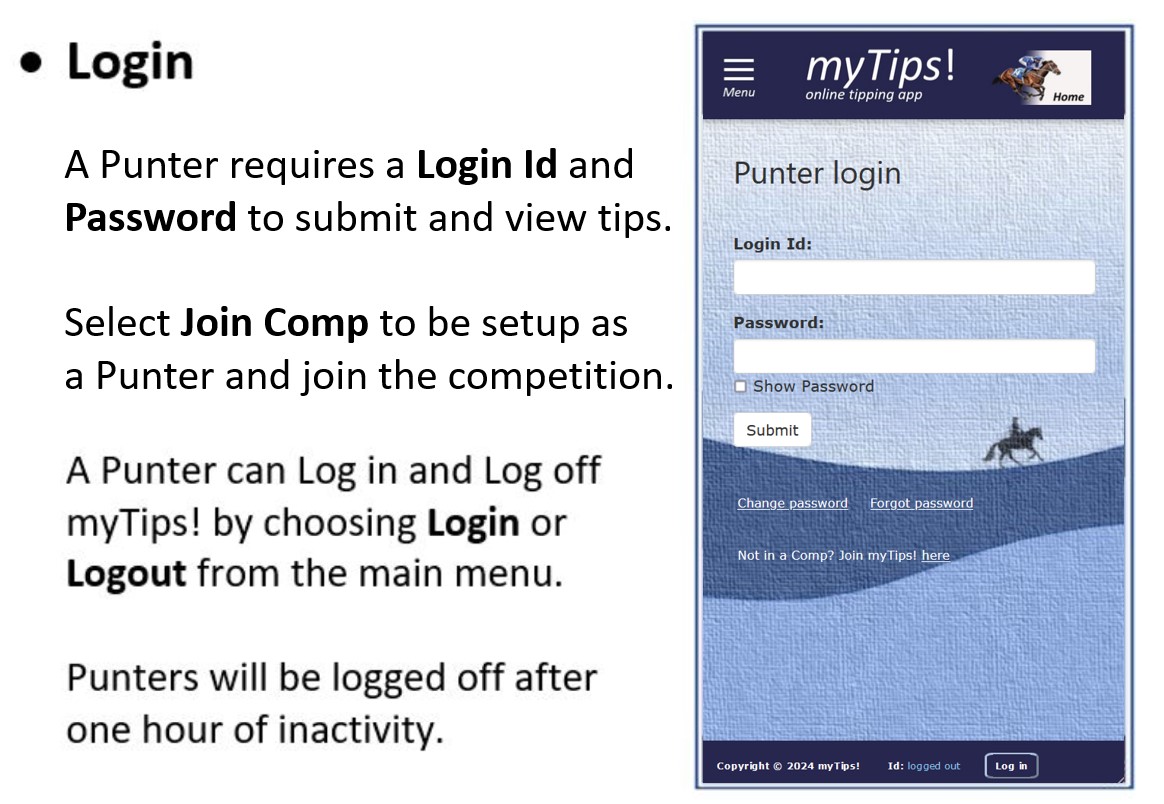 myTips Login Screen